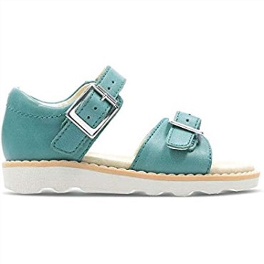 Sandalias Clarks Crown Bloom T Sling Back Para Niña Cuero Azul Verde Azulado