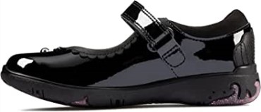 Zapatos De Escuela Formal Para Niñas Clarks Sea Shimmer T Negro