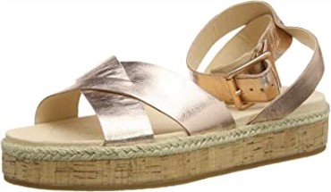 Clarks Gold Rose Gold Lea Rose Gold Lea Botanic Poppy Sandalias Con Correa En El Tobillo Para Mujer
