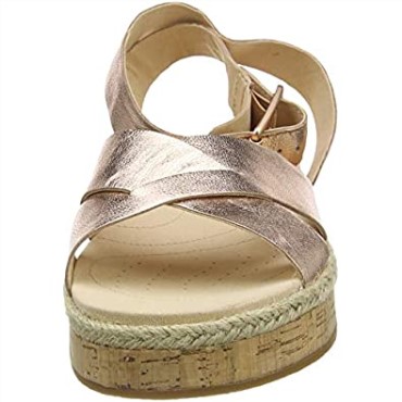 Clarks Gold Rose Gold Lea Rose Gold Lea Botanic Poppy Sandalias Con Correa En El Tobillo Para Mujer