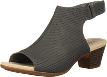 Sandalia Con Tacón Valarie James De Mujer Clarks Nubuck Gris