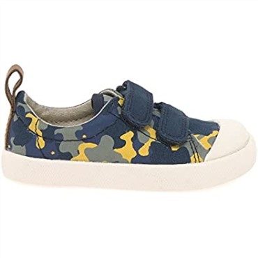 Primeros Zapatos De Lona Para Niños Clarks Halcy High Navy Camo