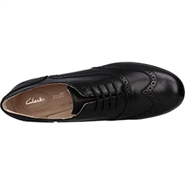Clarks Hamble Oak Mujer Brogues Cuero Negro
