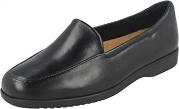 Zapatos Clarks Mujer Mocasines Planos Georgia Cuero Negro