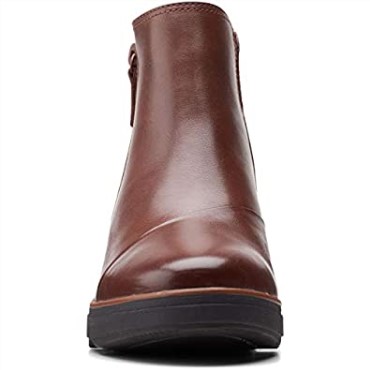 Botas Clarks Mahoga Ny Cuero Mujer Mazy Eastham Charol Negro