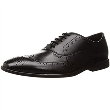 Clarks Hombre Bampton Rhodes Oxford Plano Cuero Negro