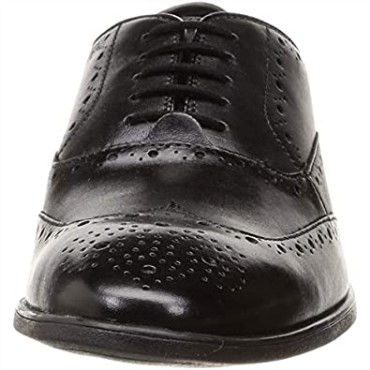 Clarks Hombre Bampton Rhodes Oxford Plano Cuero Negro