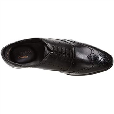 Clarks Hombre Bampton Rhodes Oxford Plano Cuero Negro