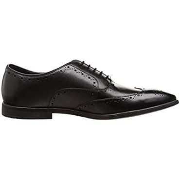 Clarks Hombre Bampton Rhodes Oxford Plano Cuero Negro