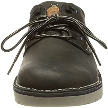Clarks Hombre Eastford Low Oxford Cuero Negro