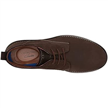 Botas Clarks Fallhill Mid Chukka Para Hombre Nubuck Marrón Oscuro