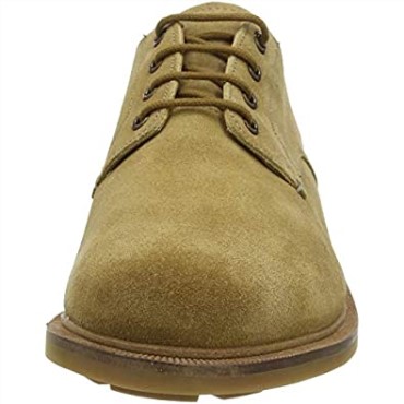 Clarks Hombres Foxwell Hall Derbys Beige Arena Oscura Gamuza Arena Oscura Gamuza