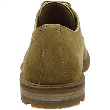 Clarks Hombres Foxwell Hall Derbys Beige Arena Oscura Gamuza Arena Oscura Gamuza