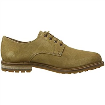 Clarks Hombres Foxwell Hall Derbys Beige Arena Oscura Gamuza Arena Oscura Gamuza