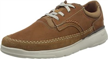 Clarks - Zapatillas De Deporte Para Hombre Con Cordones Gaskill, Color Canela Y Nubuck