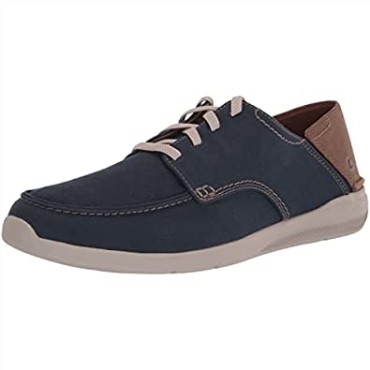 Zapatilla Con Cordones Clarks Para Hombre Azul Marino Textil