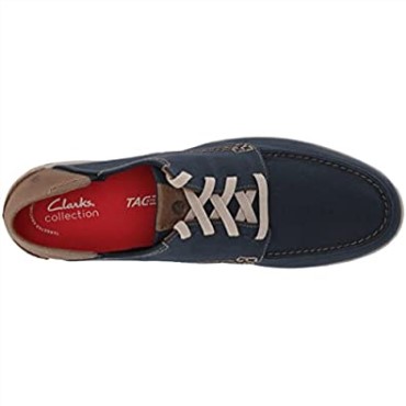 Zapatilla Con Cordones Clarks Para Hombre Azul Marino Textil