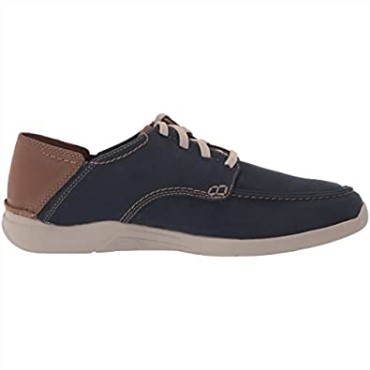 Zapatilla Con Cordones Clarks Para Hombre Azul Marino Textil
