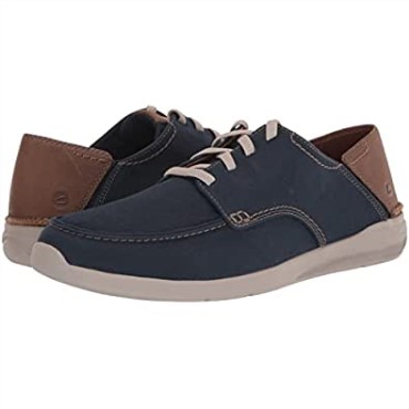 Zapatilla Con Cordones Clarks Para Hombre Azul Marino Textil