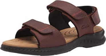 Sandalias Clarks Hapsford Creek Para Hombre, Color Marrón, Piel Abatanada