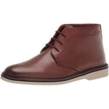 Botas Clarks Malwood Mid Chukka Para Hombre, Cuero Marrón Oscuro
