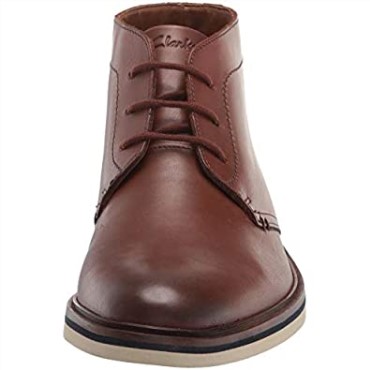 Botas Clarks Malwood Mid Chukka Para Hombre, Cuero Marrón Oscuro