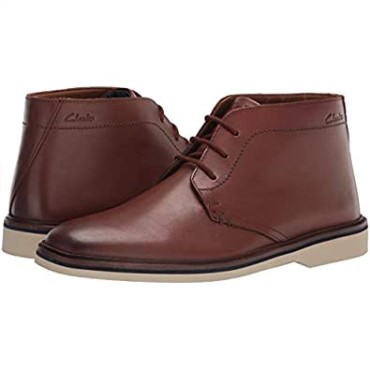 Botas Clarks Malwood Mid Chukka Para Hombre, Cuero Marrón Oscuro