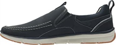 Mocasines De Hombre Clarks Orson Row Nubuck Azul Marino