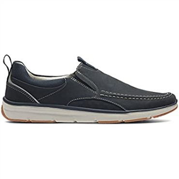 Mocasines De Hombre Clarks Orson Row Nubuck Azul Marino