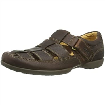 Sandalias Clarks Recline Open Para Hombre Marrón Caoba Ny Cuero