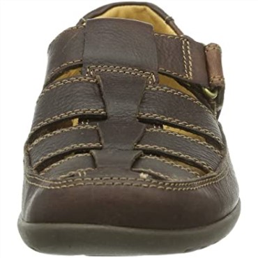 Sandalias Clarks Recline Open Para Hombre Marrón Caoba Ny Cuero