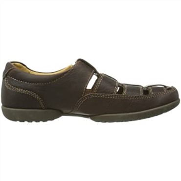 Sandalias Clarks Recline Open Para Hombre Marrón Caoba Ny Cuero