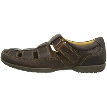 Sandalias Clarks Recline Open Para Hombre Marrón Caoba Ny Cuero