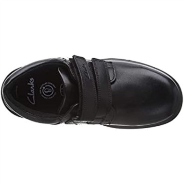 Clarks Hombres Remi Pace K Zapatos De Uniforme Escolar De Ajuste Ancho Negro