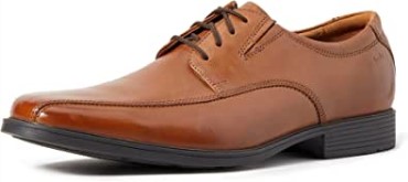 Clarks Tilden Walk Oxford Flat Brown Dark Tan Lea Para Hombre