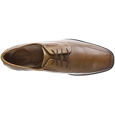 Clarks Tilden Walk Oxford Flat Brown Dark Tan Lea Para Hombre