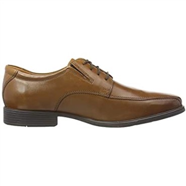Clarks Tilden Walk Oxford Flat Brown Dark Tan Lea Para Hombre