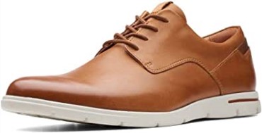 Clarks Vennor Walk Derbys Marrón De Cuero Tostado Para Hombres