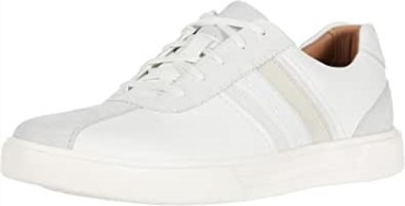 Zapatos Clarks Hombre Un Costa Band Blanco Cuero Ante Combi