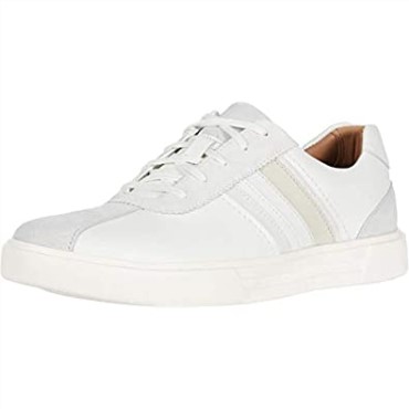 Zapatos Clarks Hombre Un Costa Band Blanco Cuero Ante Combi