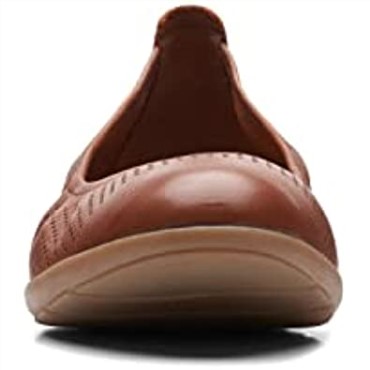 Bailarinas Mujer Clarks Metalizado Cuero/suela Blanca Jenette Easy