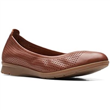Bailarinas Mujer Clarks Metalizado Cuero/suela Blanca Jenette Easy