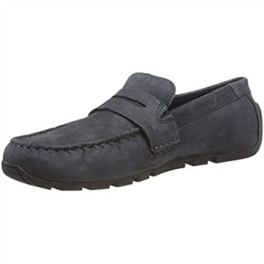 Mocasín Con Barra Oswick Para Hombre De Nubuck Azul Marino Clarks