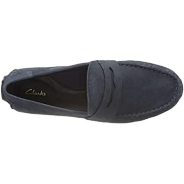 Mocasín Con Barra Oswick Para Hombre De Nubuck Azul Marino Clarks