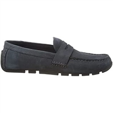 Mocasín Con Barra Oswick Para Hombre De Nubuck Azul Marino Clarks