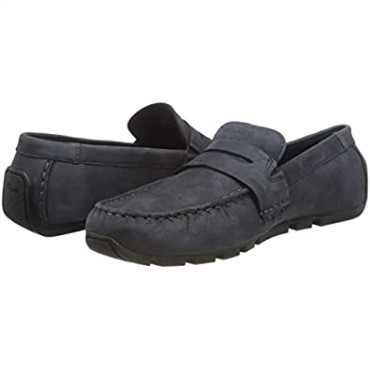 Mocasín Con Barra Oswick Para Hombre De Nubuck Azul Marino Clarks