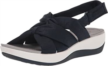 Sandalia Plana De Mujer Clarks Arla Meg De Textil Azul Marino