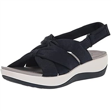 Sandalia Plana De Mujer Clarks Arla Meg De Textil Azul Marino
