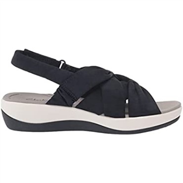 Sandalia Plana De Mujer Clarks Arla Meg De Textil Azul Marino