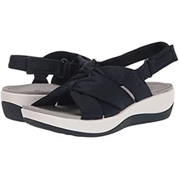 Sandalia Plana De Mujer Clarks Arla Meg De Textil Azul Marino